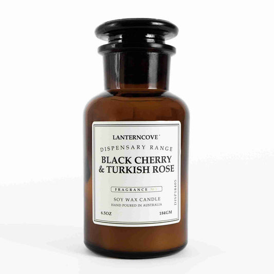 LANTERNCOVE Dispensary Candle | Black Cherry & Turkish Rose