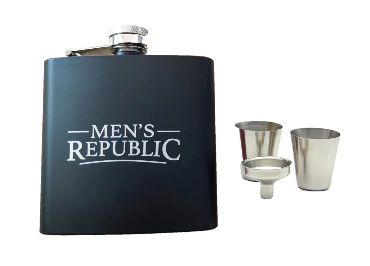 Hip Flask, Funnel and Cups