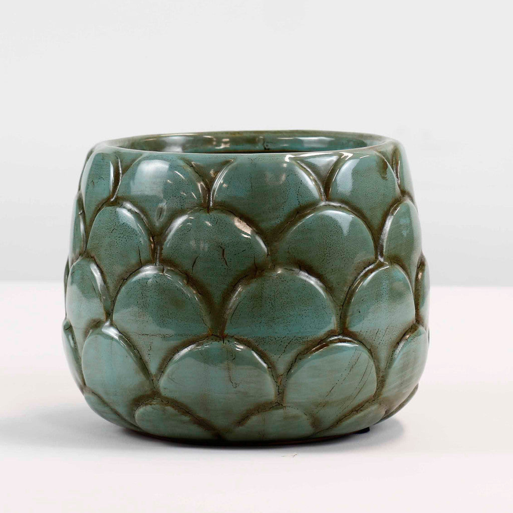 Teal Scaled Pot
