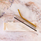 Stainless Steel Straw Set - 3 Straws, 2 Cleaners and Cotton Bag