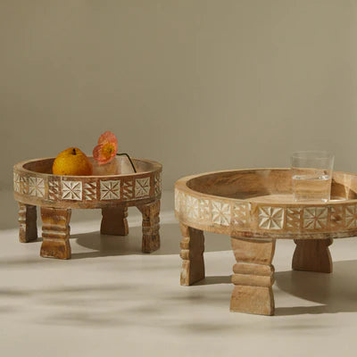 Hand Carved Chakki Accent Coffee Table